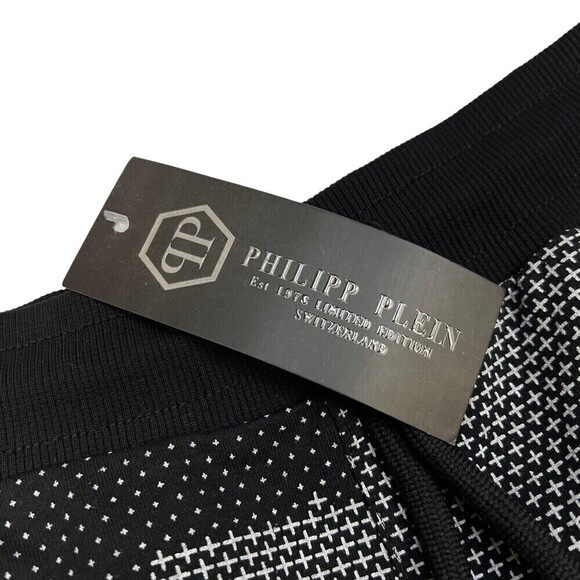 NWT Philipp Plein RARE Men's Sweat Jersey Shorts Camo Graphic Black Small - Picture 5 of 11